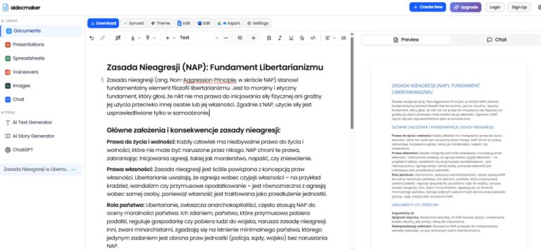 Formatowanie dokumentów przy pomocy sztucznej inteligencji.