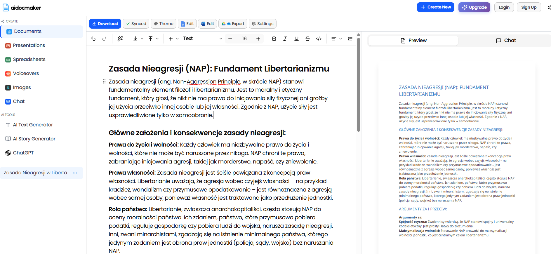 Formatowanie dokumentów przy pomocy sztucznej inteligencji.
