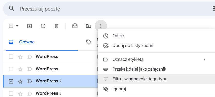 reguły i automatyzacja w g-mail 